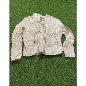 Kenneth Cole Reaction Women’s Leather Jacket Cream Size XXL